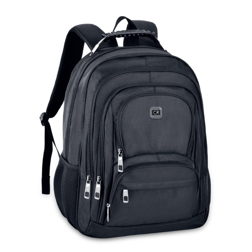Mochila ejecutiva negra con bolsillo frontal de 18 pulgadas