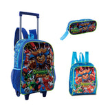 Set escolar Animales con mochila, fiambrera y estuche