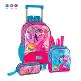 Set escolar Flamencos con mochila, fiambrera y estuche