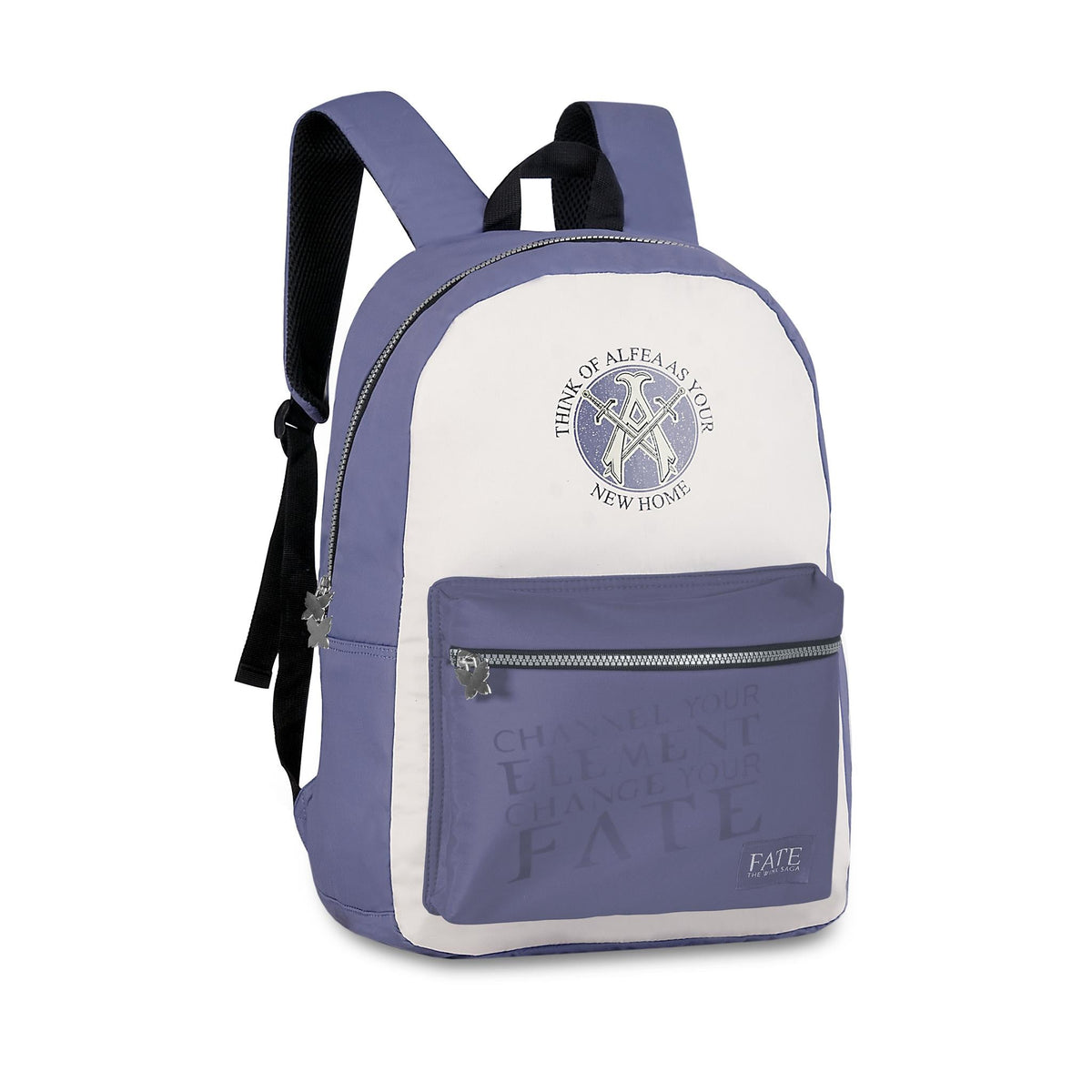 Mochila escolar FATE azul y blanca de 17 pulgadas