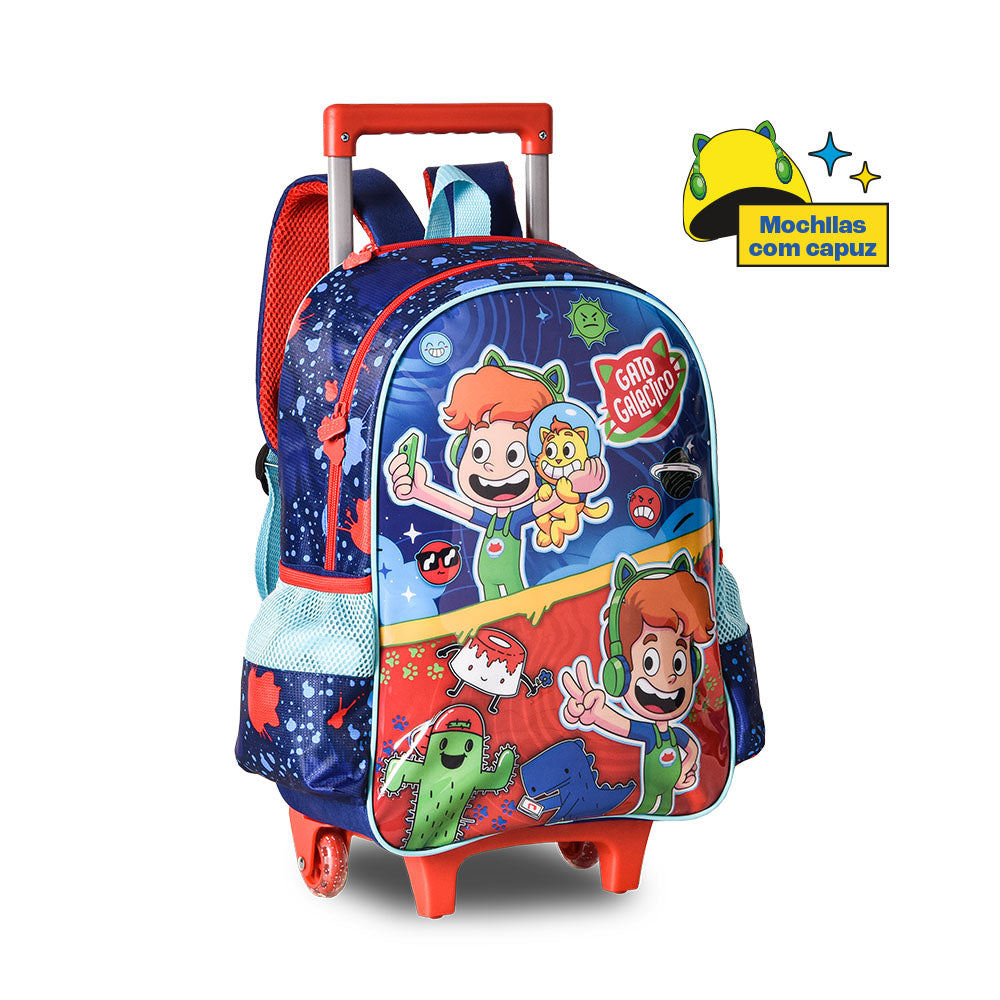 Mochila con ruedas Gato Galáctico de 16 pulgadas