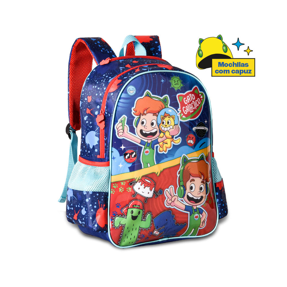 Mochila escolar Gato Galáctico de 16 pulgadas