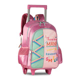 Mochila con ruedas con mensaje Smile de 16 pulgadas