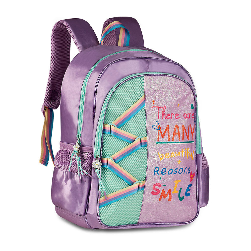 Mochila escolar con mensaje Smile de 16 pulgadas