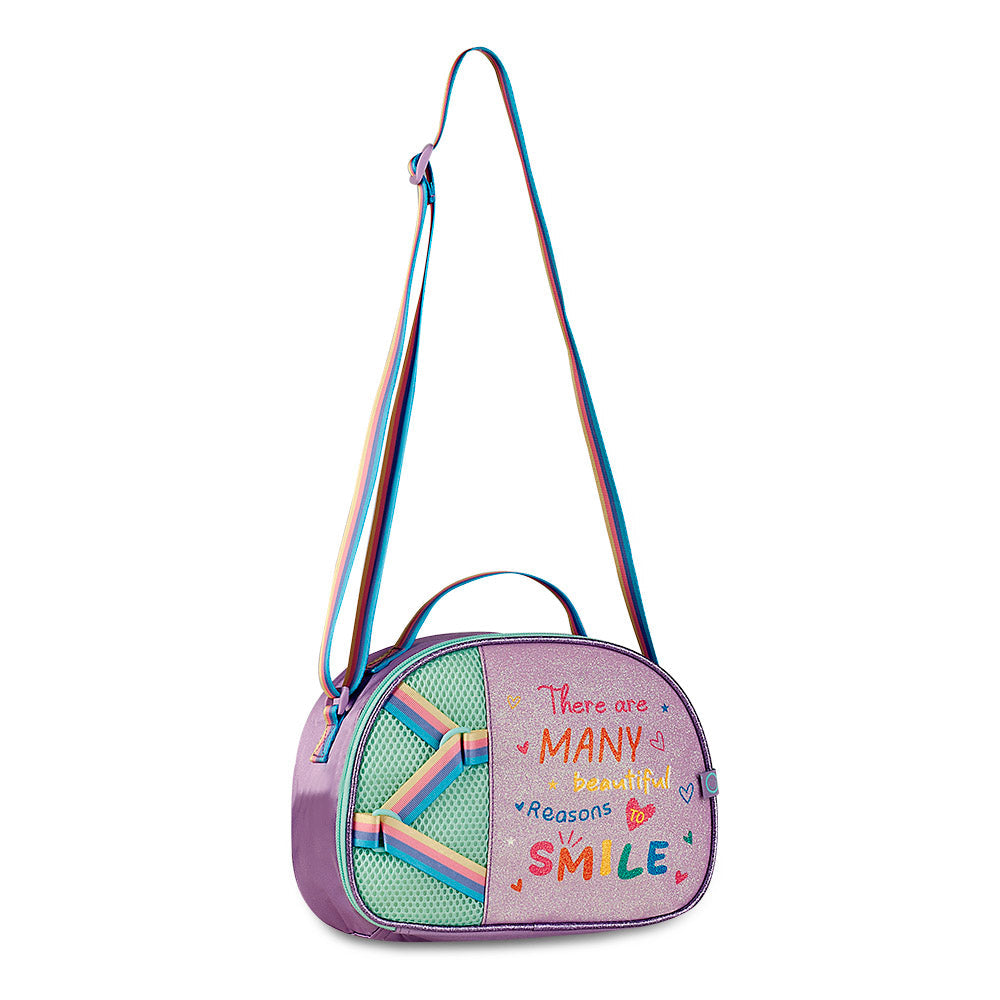 Fiambrera pastel con mensaje Smile de 7 pulgadas