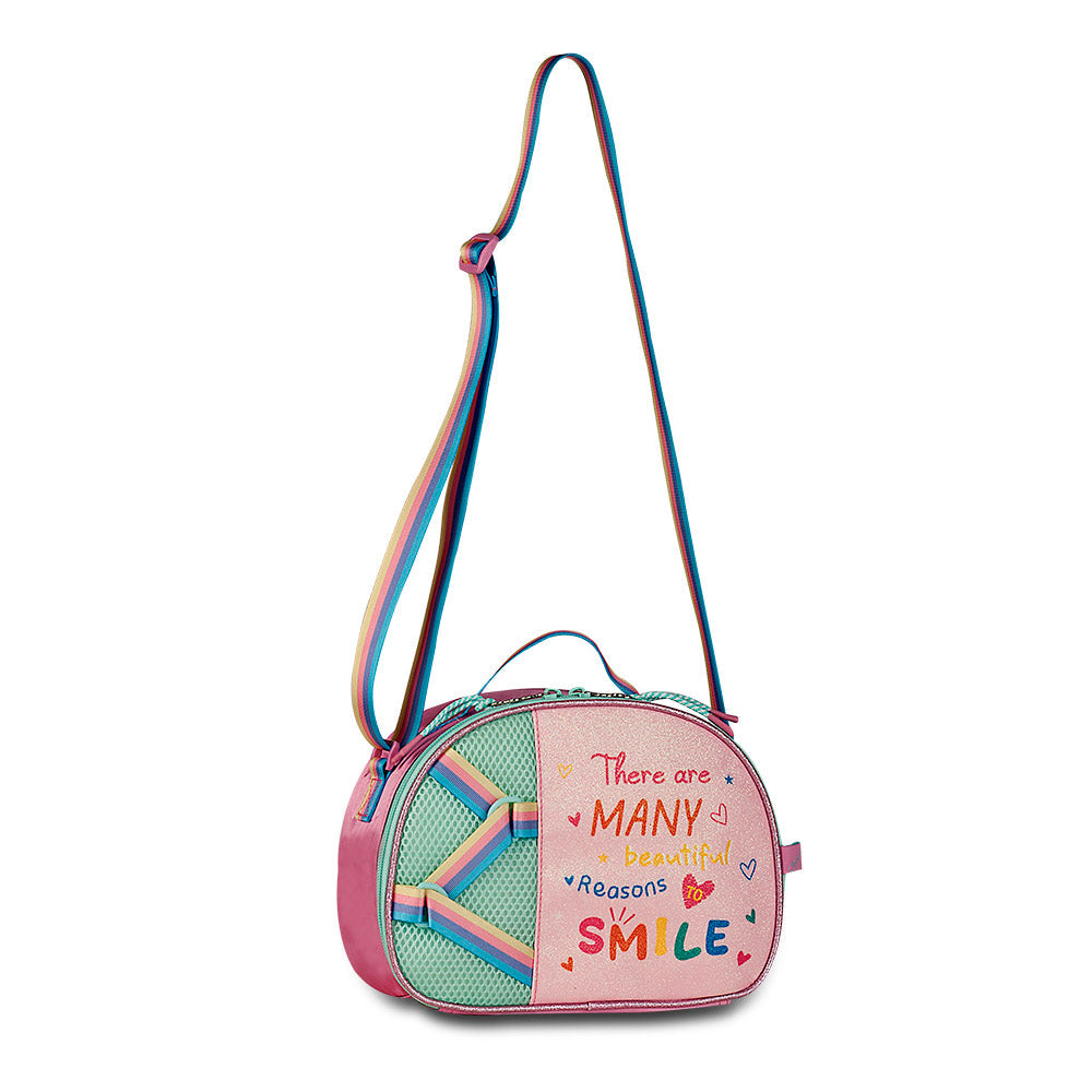 Fiambrera pastel con mensaje Smile de 7 pulgadas