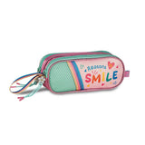Estuche con mensaje Smile en tonos pastel