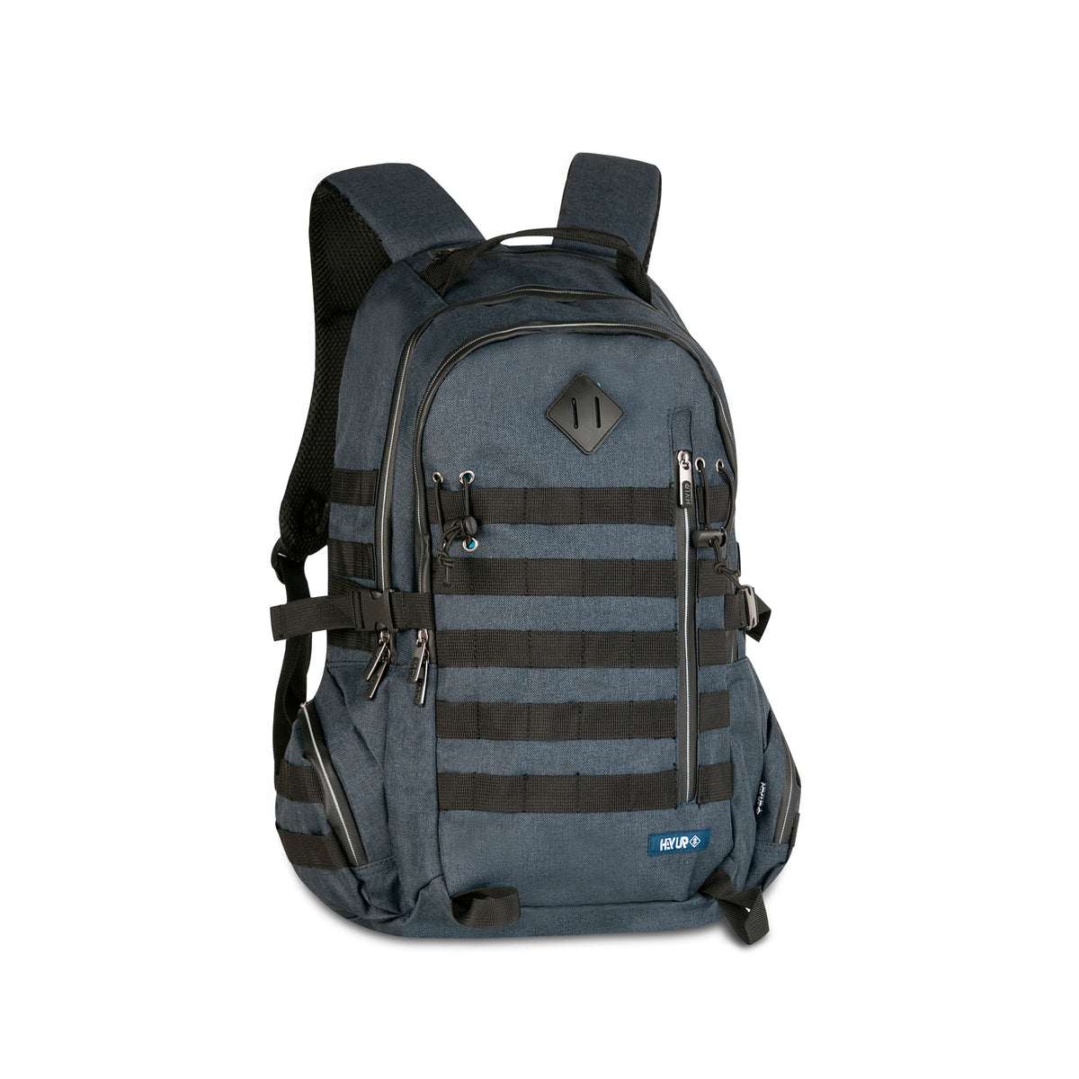 Mochila escolar HAYUP negra y turquesa con compartimento para portátil de 17 pulgadas