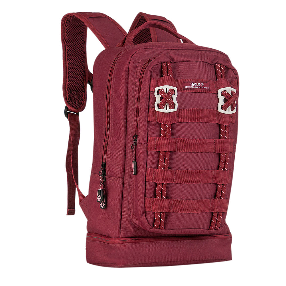 Mochila escolar HAYUP granate con bandas frontales de 17 pulgadas