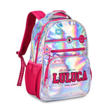 Mochila escolar Luluca holográfica plateada