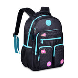 Mochila escolar Luluca azul marino y rosa