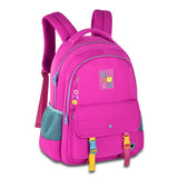 Mochila escolar Luluca bicolor con cierres decorativos de 17.5 pulgadas