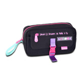 Estuche Luluca rosa con detalles multicolor