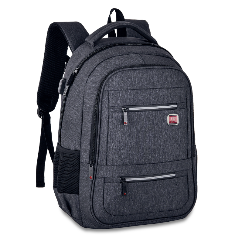 Mochila ejecutiva negra con acabado jaspeado de 18 pulgadas