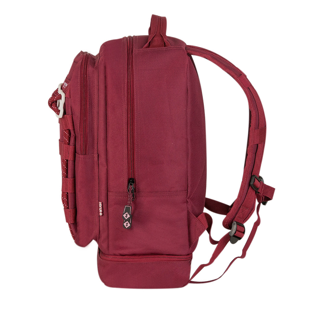 Mochila escolar HAYUP granate con bandas frontales de 17 pulgadas