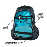 Mochila escolar HAYUP negra y turquesa con compartimento para portátil de 17 pulgadas