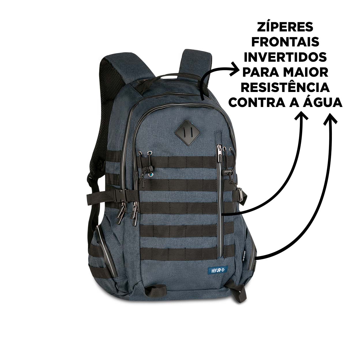 Mochila escolar HAYUP negra y turquesa con compartimento para portátil de 17 pulgadas
