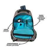 Mochila escolar HAYUP negra y turquesa con compartimento para portátil de 17 pulgadas