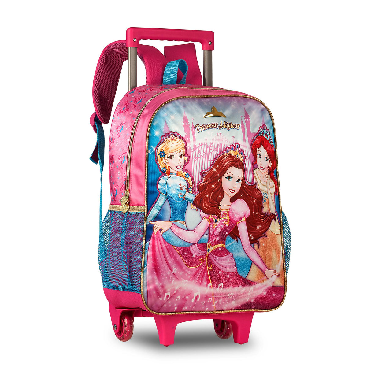 Set escolar Princesas de 16 pulgadas con mochila con ruedas, fiambrera y estuche
