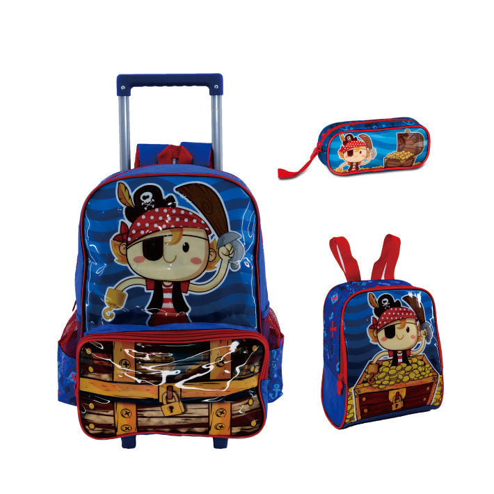 Set escolar Pirata con mochila, fiambrera y estuche