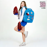 Mochila escolar Rebecca Bonbon con pompones y parches