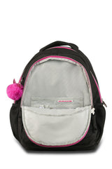 Mochila escolar Rebecca Bonbon con pompones y parches