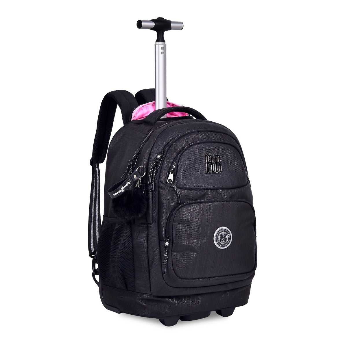 Mochila con ruedas Rebecca Bonbon negra de 19 pulgadas