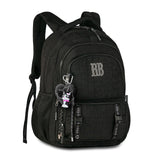 Mochila escolar Rebecca Bonbon acolchada con cremalleras verticales de 17.5 pulgadas