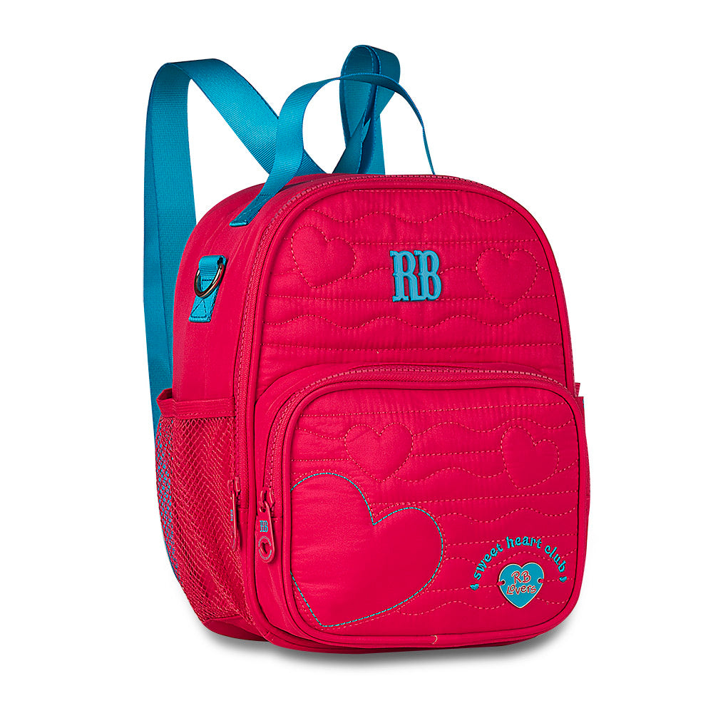 Fiambrera Rebecca Bonbon tipo mochila con corazón de 8 pulgadas