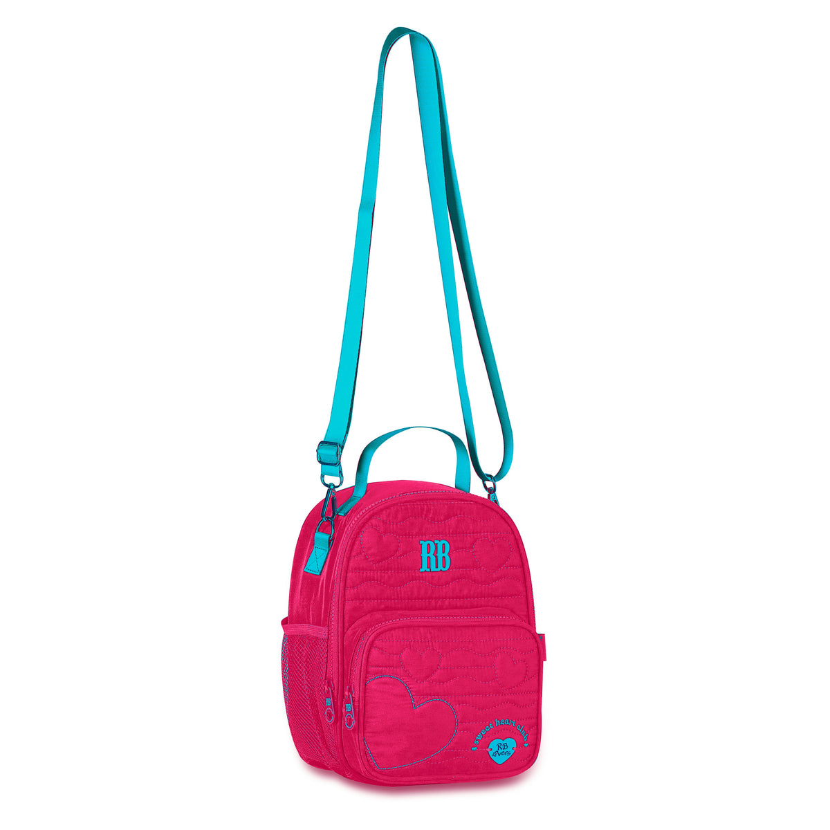 Fiambrera Rebecca Bonbon tipo mochila con corazón de 8 pulgadas