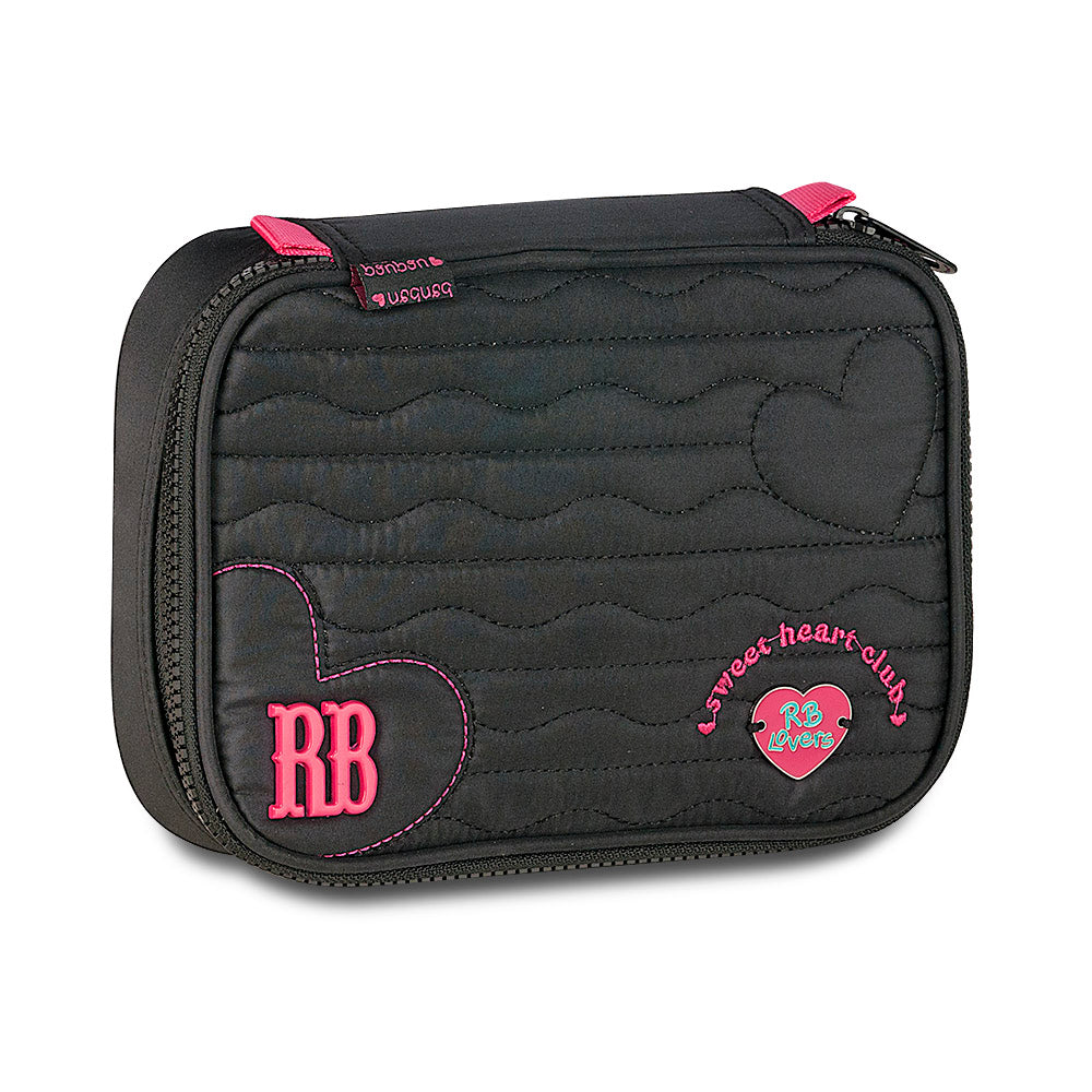 Estuche Rebecca Bonbon negro acolchado