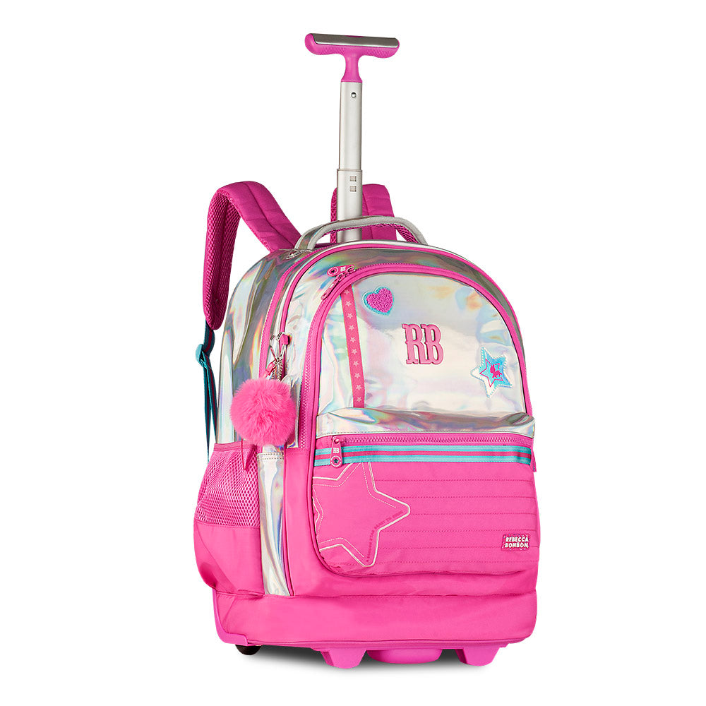 Mochila con ruedas Rebecca Bonbon holográfica de 19 pulgadas