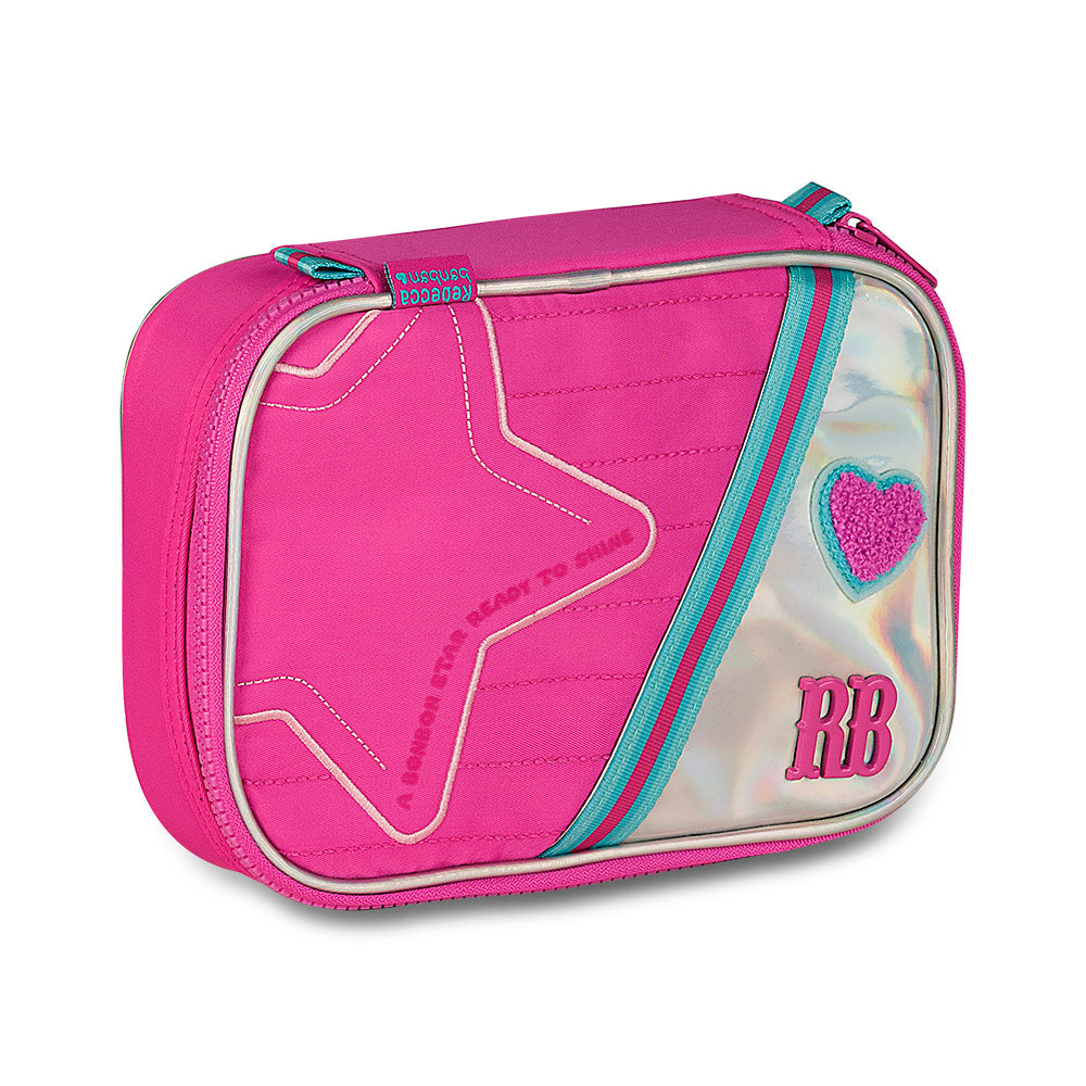 Estuche Rebecca Bonbon rosa con estrella holográfica
