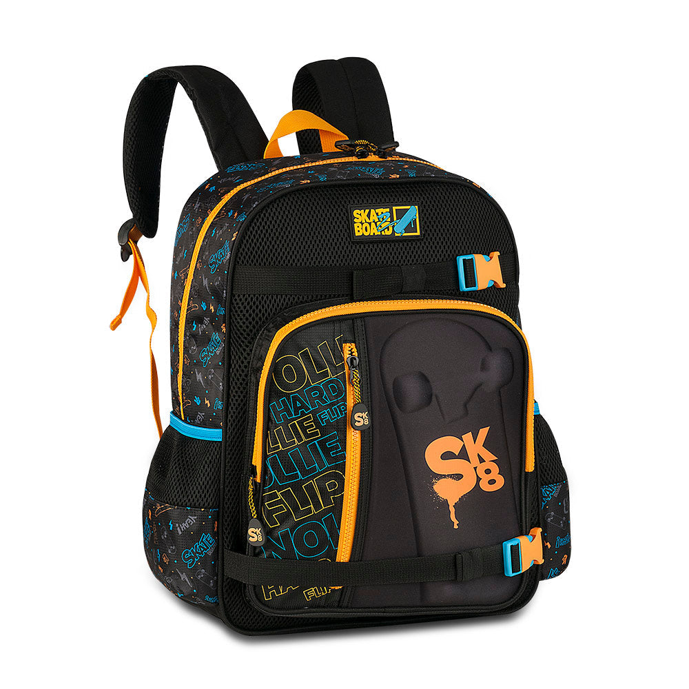 Mochila escolar Gaming negra con bolsillo frontal de 16 pulgadas
