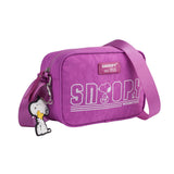 Bandolera Snoopy rectangular con logotipo y llavero