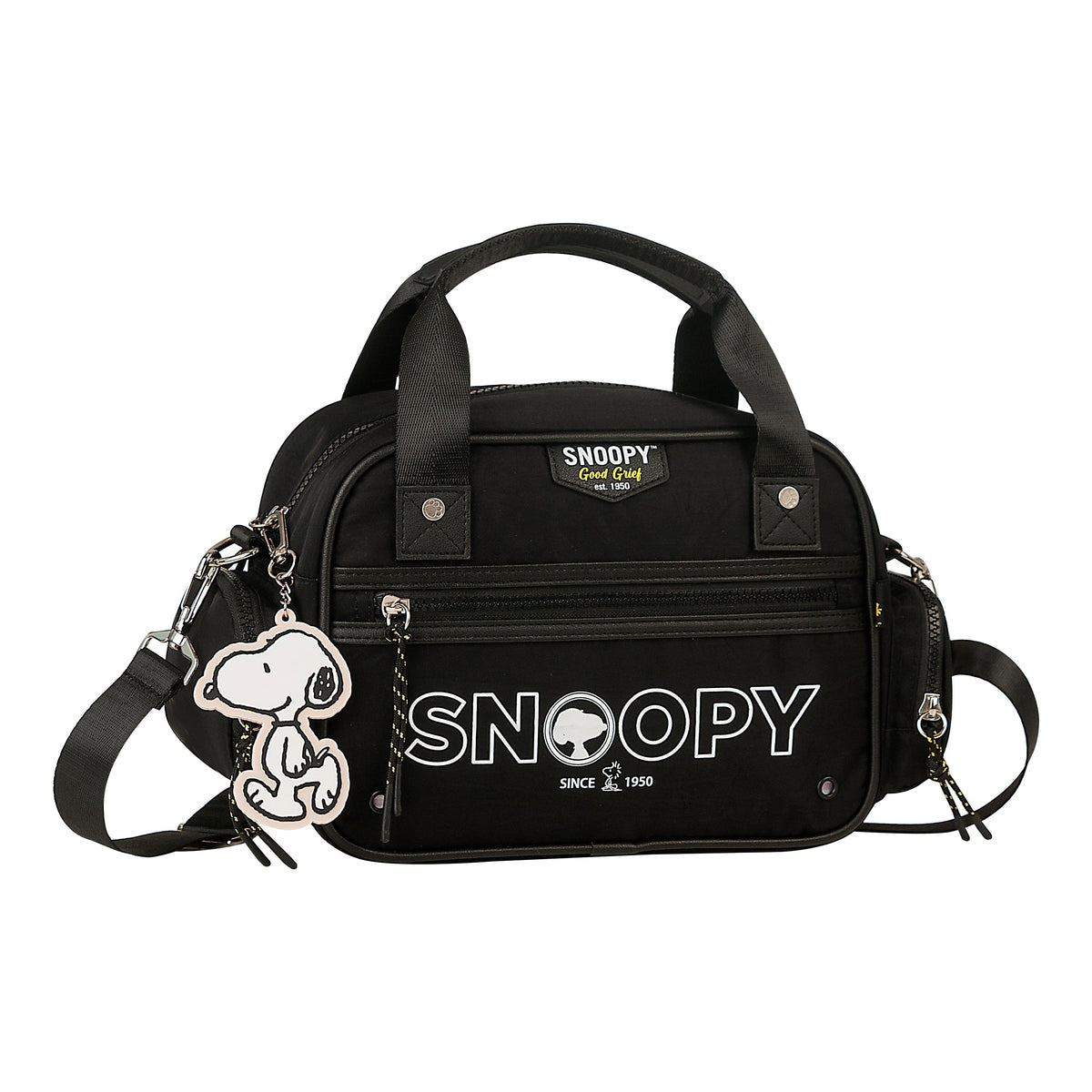 Bolsa de viaje mediana Snoopy negra