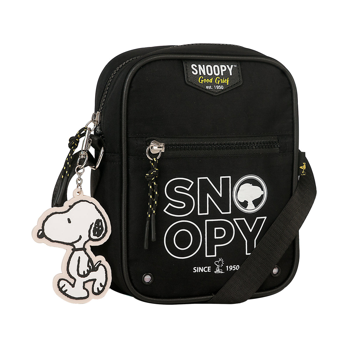 Bandolera pequeña Snoopy negra