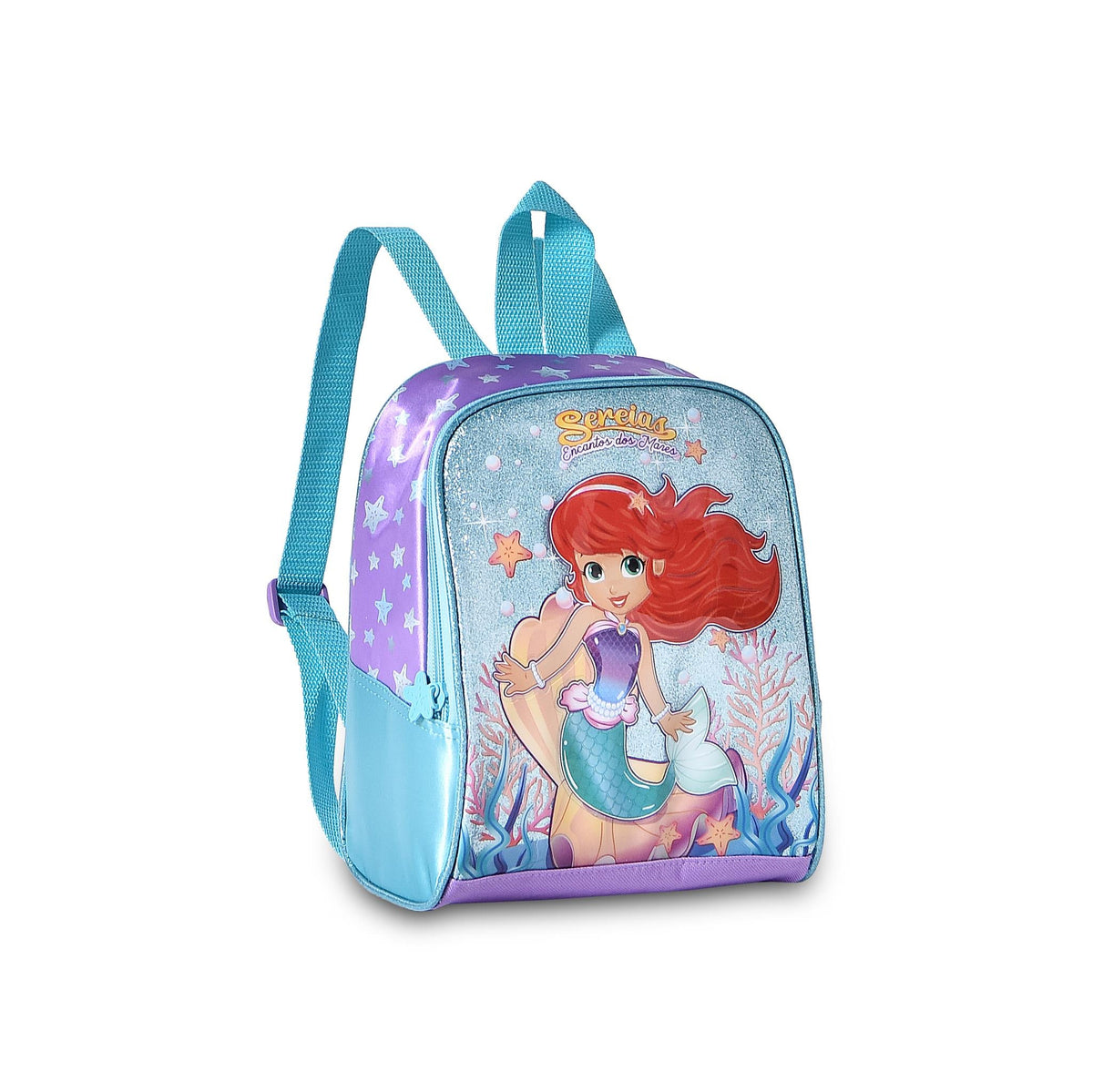 Set escolar Sirenas de 16 pulgadas con mochila con ruedas, fiambrera y estuche