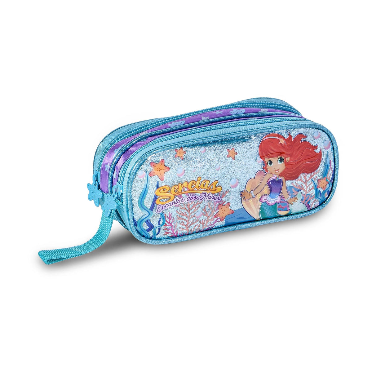 Set escolar Sirenas de 16 pulgadas con mochila con ruedas, fiambrera y estuche