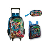 Set escolar Dinosaurio con mochila, fiambrera y estuche