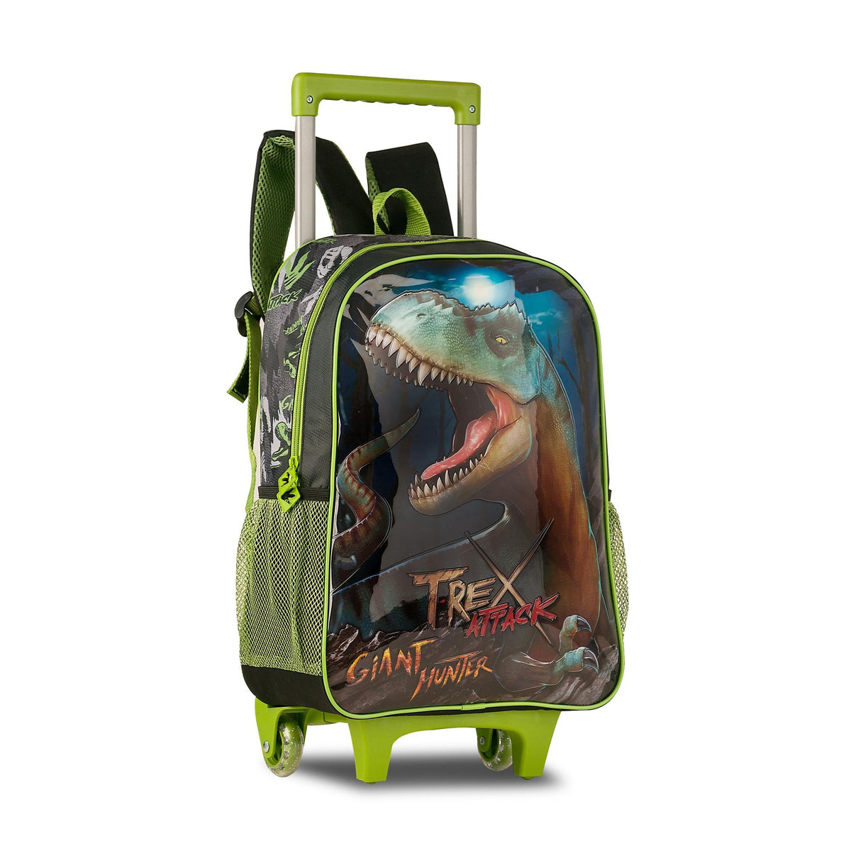 Set escolar Dinosaurio de 16 pulgadas con mochila con ruedas, fiambrera y estuche
