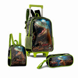 Set escolar Dinosaurio de 16 pulgadas con mochila con ruedas, fiambrera y estuche