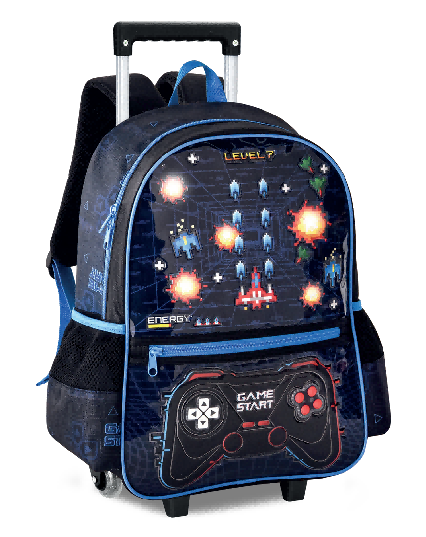 Mochila con ruedas Videojuegos con luz de 16 pulgadas