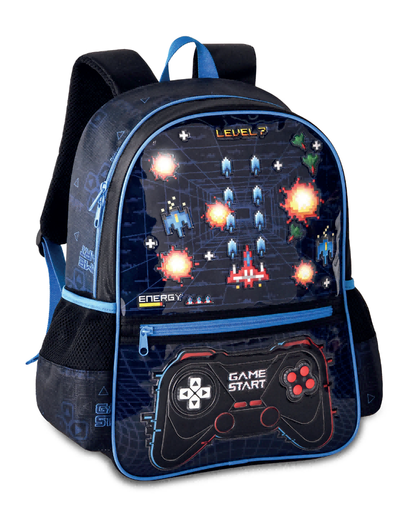 Mochila escolar Videojuegos con luz de 16 pulgadas
