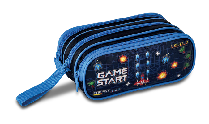 Estuche triple azul de videojuegos Game Start